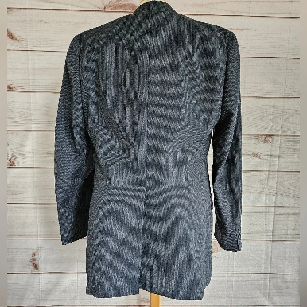 Vintage Oscar de la Renta Pinstripe Blazer in Dark Cobalt  Stripe Size 40 Reg